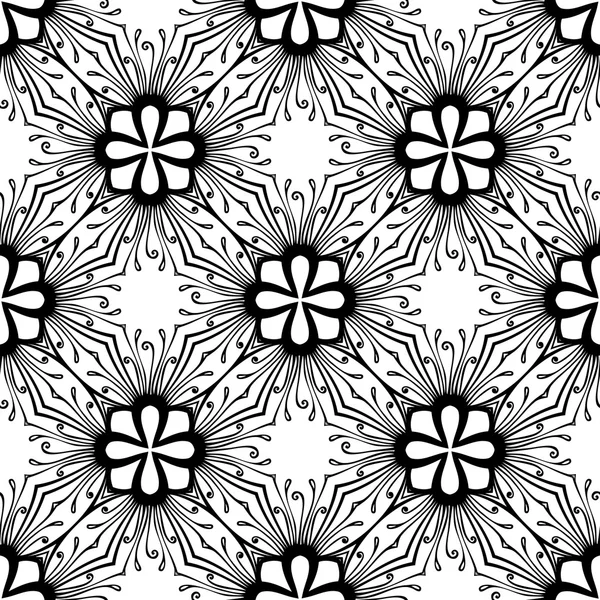 老式的黑色和白色的花边图案 — 图库矢量图片