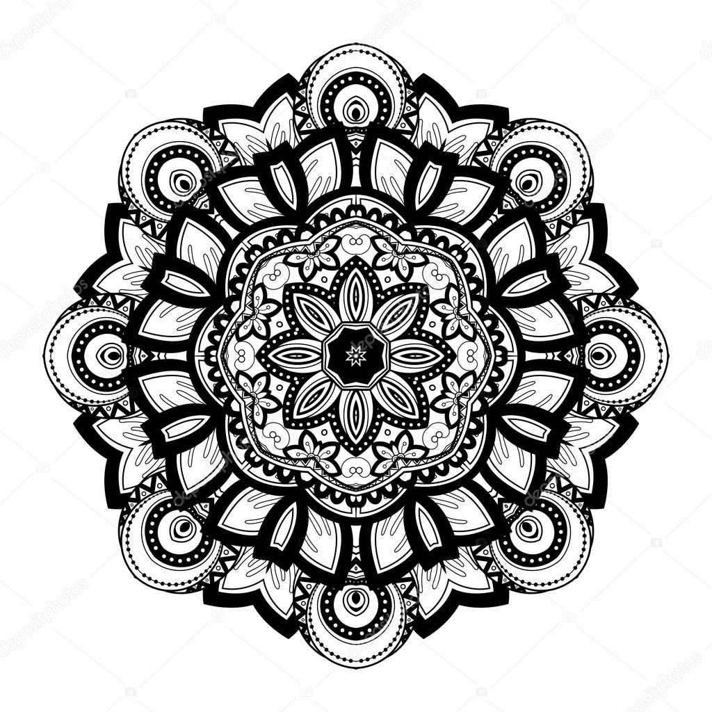 Abstract Ornament Black Mandala