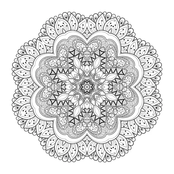 Černá Ornament Mandala — Stockový vektor