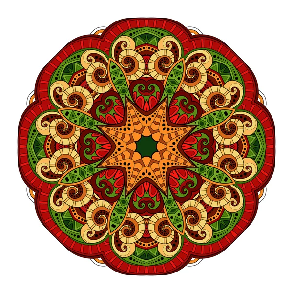 Ornamento contorno abstracto coloreado Mandala — Archivo Imágenes Vectoriales