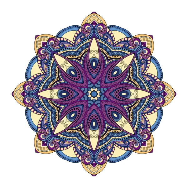 Decorazione di contorno astratta colorata Mandala — Vettoriale Stock