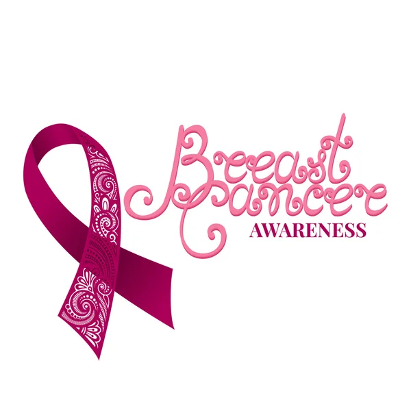 Breast Cancer Pink Ribbon — Stock Vector