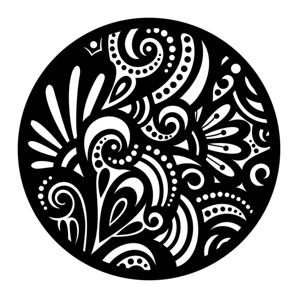 Black Deco Ornament Mandala — Stock Vector