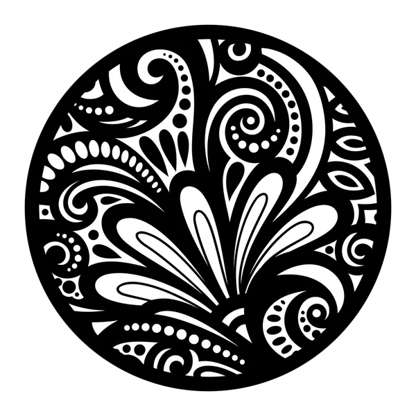 黒のデコ飾りマンダラ — ストックベクタ