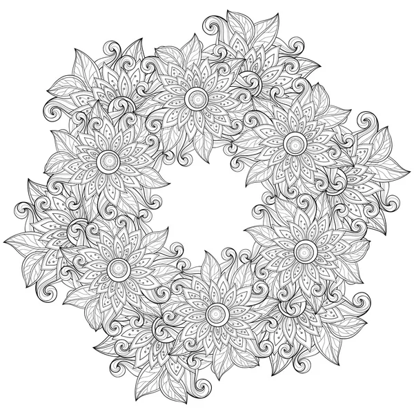 Rezumat Monocrom Floral Background — Vector de stoc