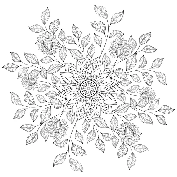 Résumé Arrière-plan floral monochrome — Image vectorielle