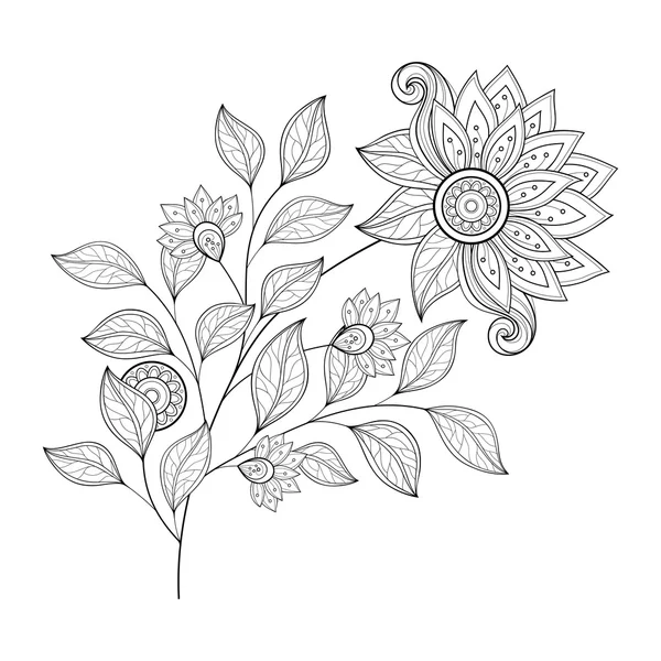 Contorno monocromo Flores — Vector de stock