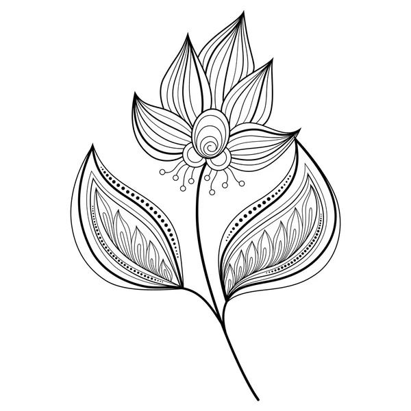 Όμορφο μονόχρωμη περιγράμματος λουλούδι — Διανυσματικό Αρχείο