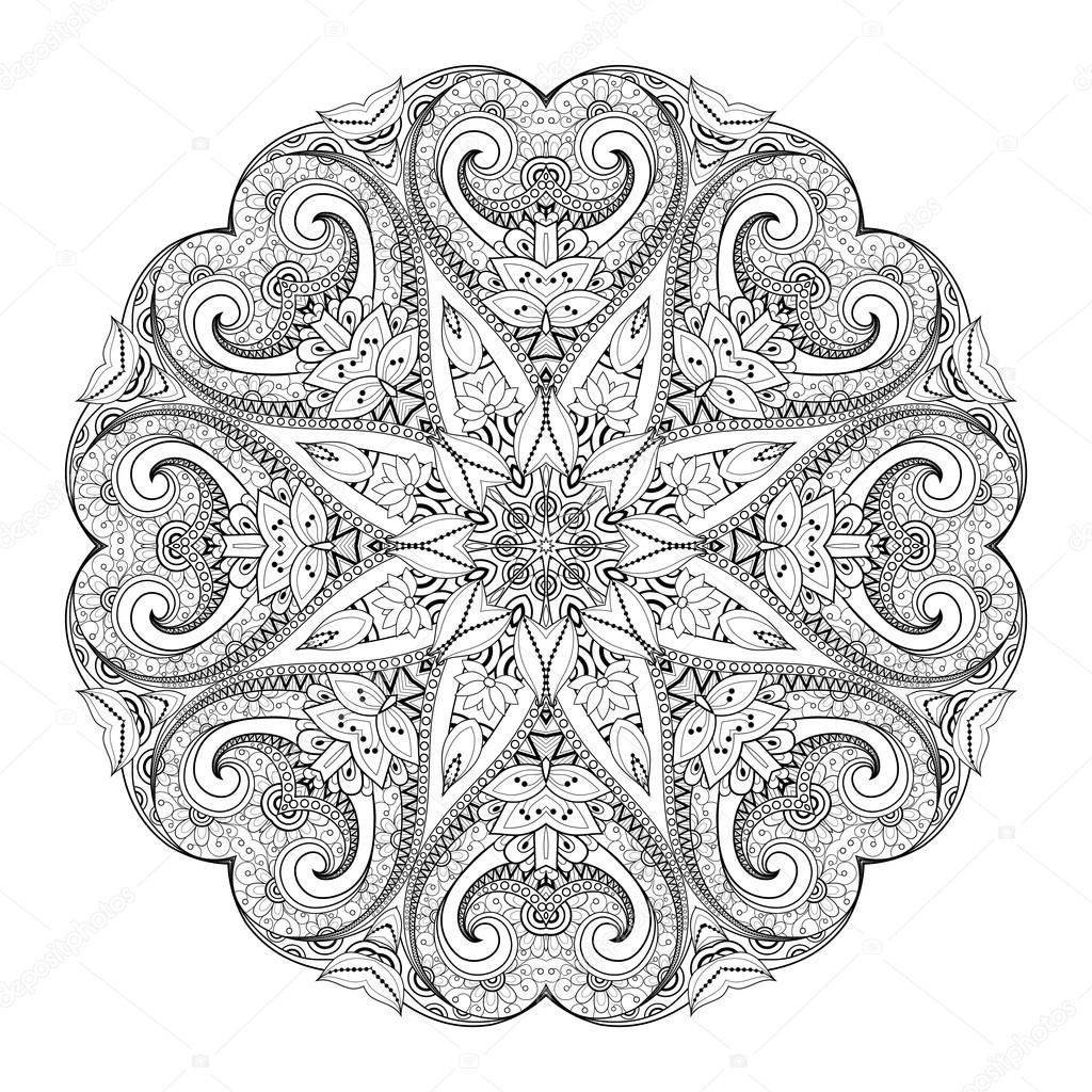 Black Deco Ornament Mandala