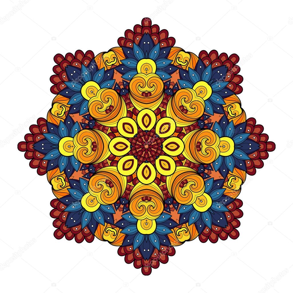 Beautiful Deco Ornament Colored Mandala