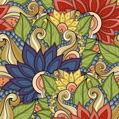 Dikişsiz çiçek renkli desen