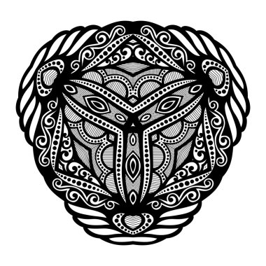 Siyah etnik süsleme üçgen