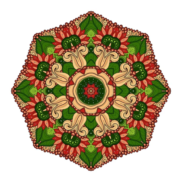 Hermoso adorno Deco Mandala de colores — Archivo Imágenes Vectoriales