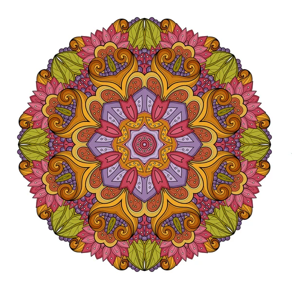 Schöne Deko-Ornament farbiges Mandala — Stockvektor