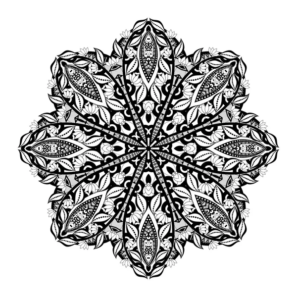 Ornement Déco Noir Mandala — Image vectorielle