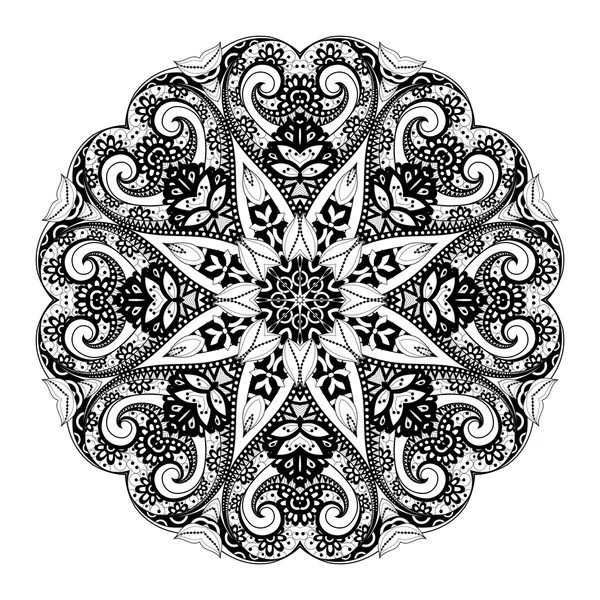 Adorno Deco negro Mandala — Archivo Imágenes Vectoriales