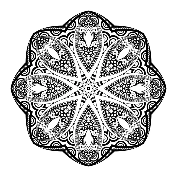 Black Deco Ornament Mandala — Stockvector