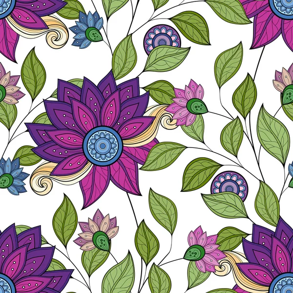 Motif floral coloré sans couture — Image vectorielle