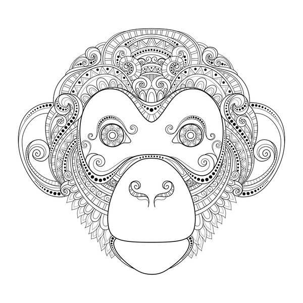 Монохромная голова обезьяны
