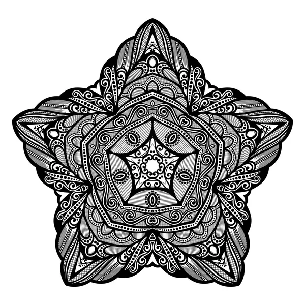 Deco negro ornamento estrella — Vector de stock