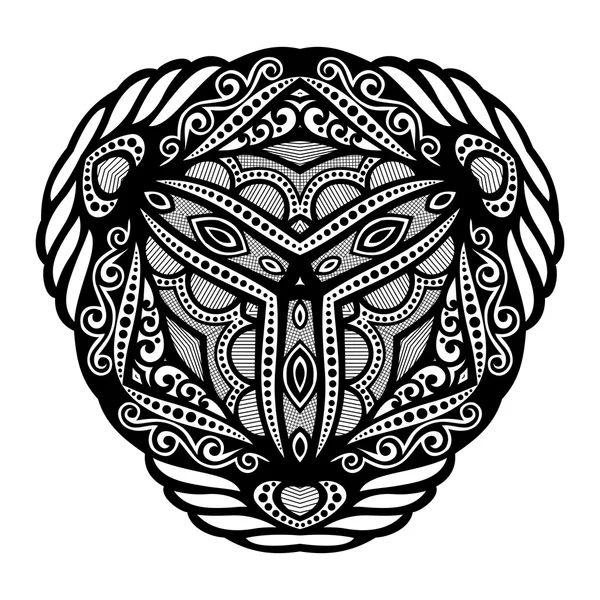 Negro étnico ornamento triángulo — Vector de stock