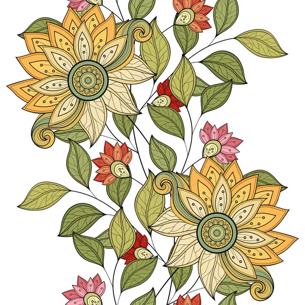 Бесшовный цветочный красочный узор — стоковый вектор