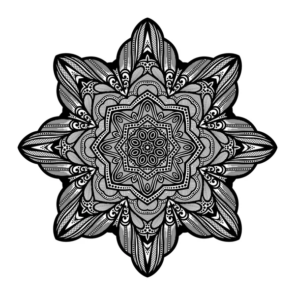 Preto Deco ornamento Mandala — Vetor de Stock