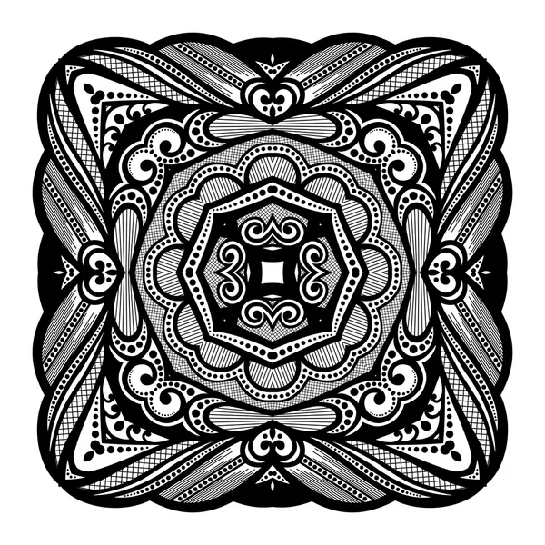 Deco negro ornamento cuadrado — Vector de stock