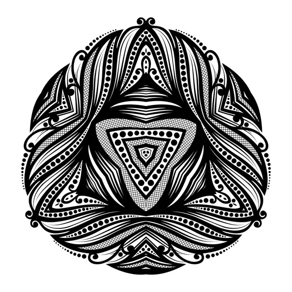 Triangle d'ornement ethnique noir — Image vectorielle
