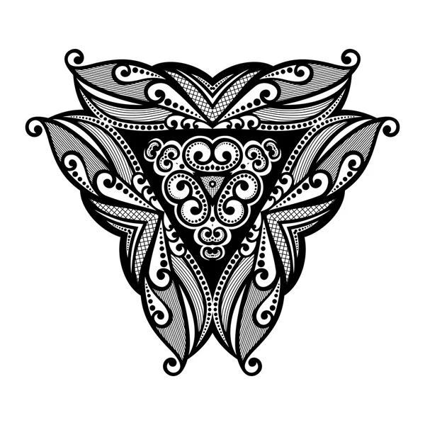 Negro étnico ornamento triángulo — Vector de stock