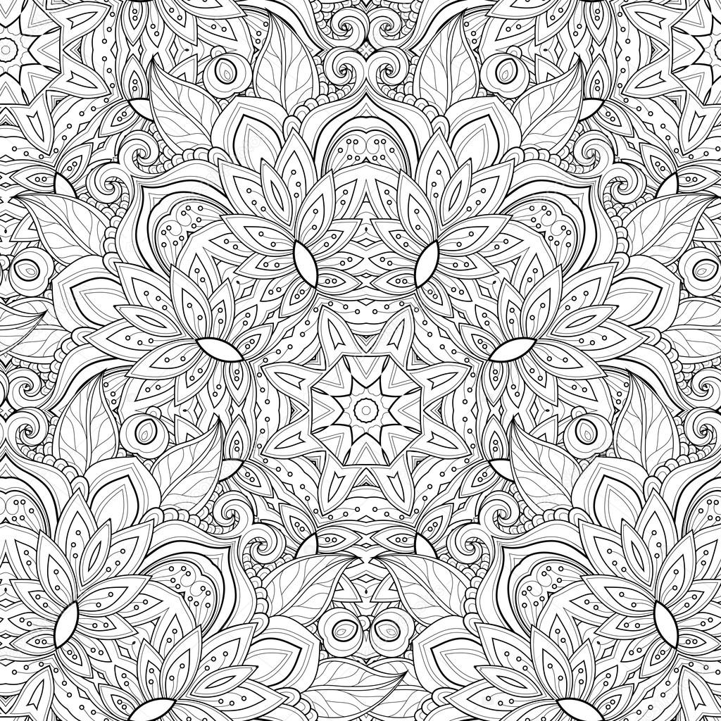 Seamless Monochrome Ornate Pattern