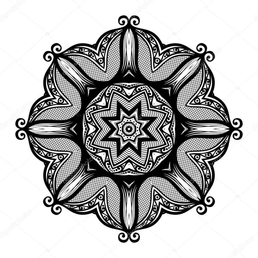 Black Deco Ornament Mandala