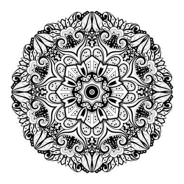 Güzel süs siyah Mandala