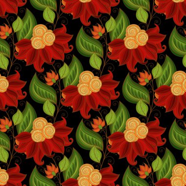 renkli kesintisiz çiçek desenli