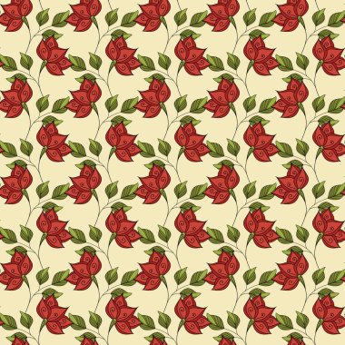 renkli kesintisiz çiçek desenli