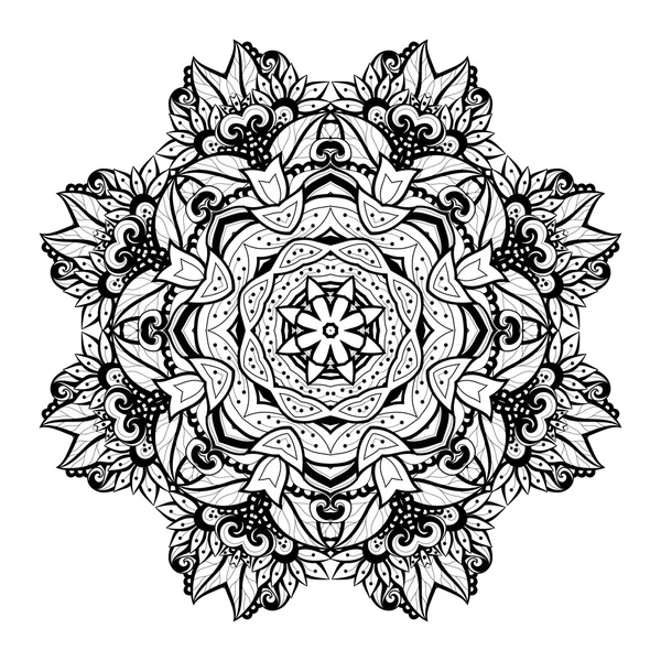 Beautiful Ornament Black Mandala — Stock Vector