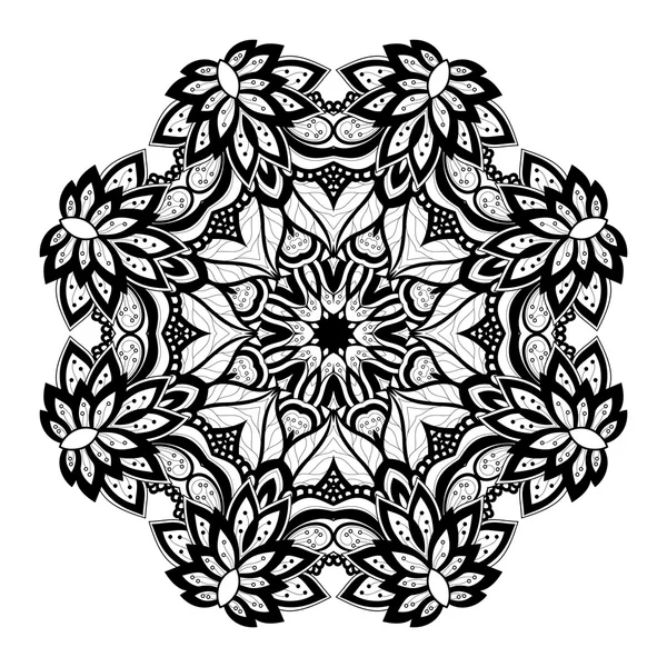 Beautiful Ornament Black Mandala — Stock Vector