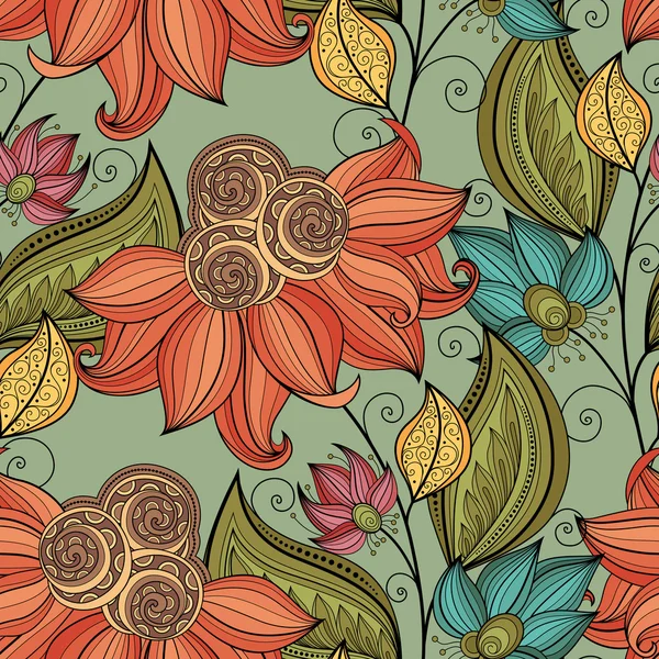 Colorful Seamless Floral Pattern — Stock Vector