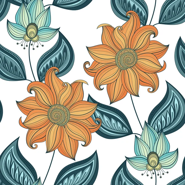 Patrón floral inconsútil colorido — Vector de stock