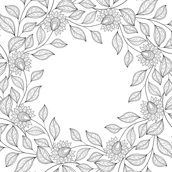 Abstract Monochrome Floral Background — Stock Vector