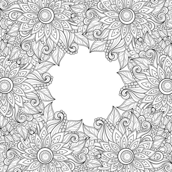 Абстрактный монохромный цветочный фон
