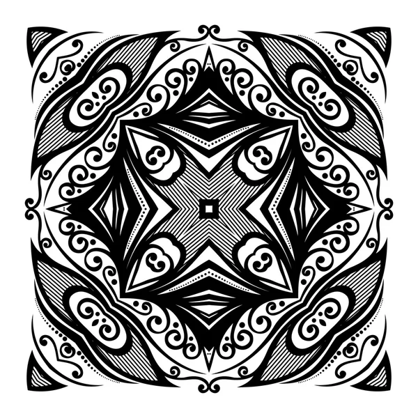 Vackra Ornament svart Square — Stock vektor
