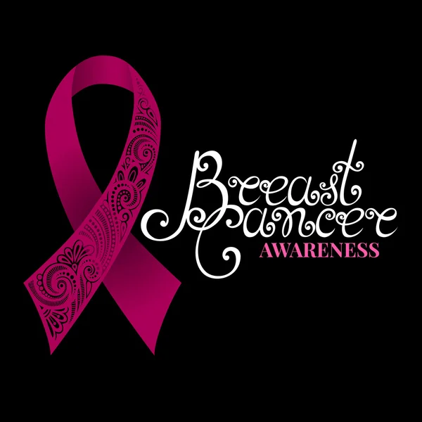 Breast Cancer Pink Ribbon — Stock Vector