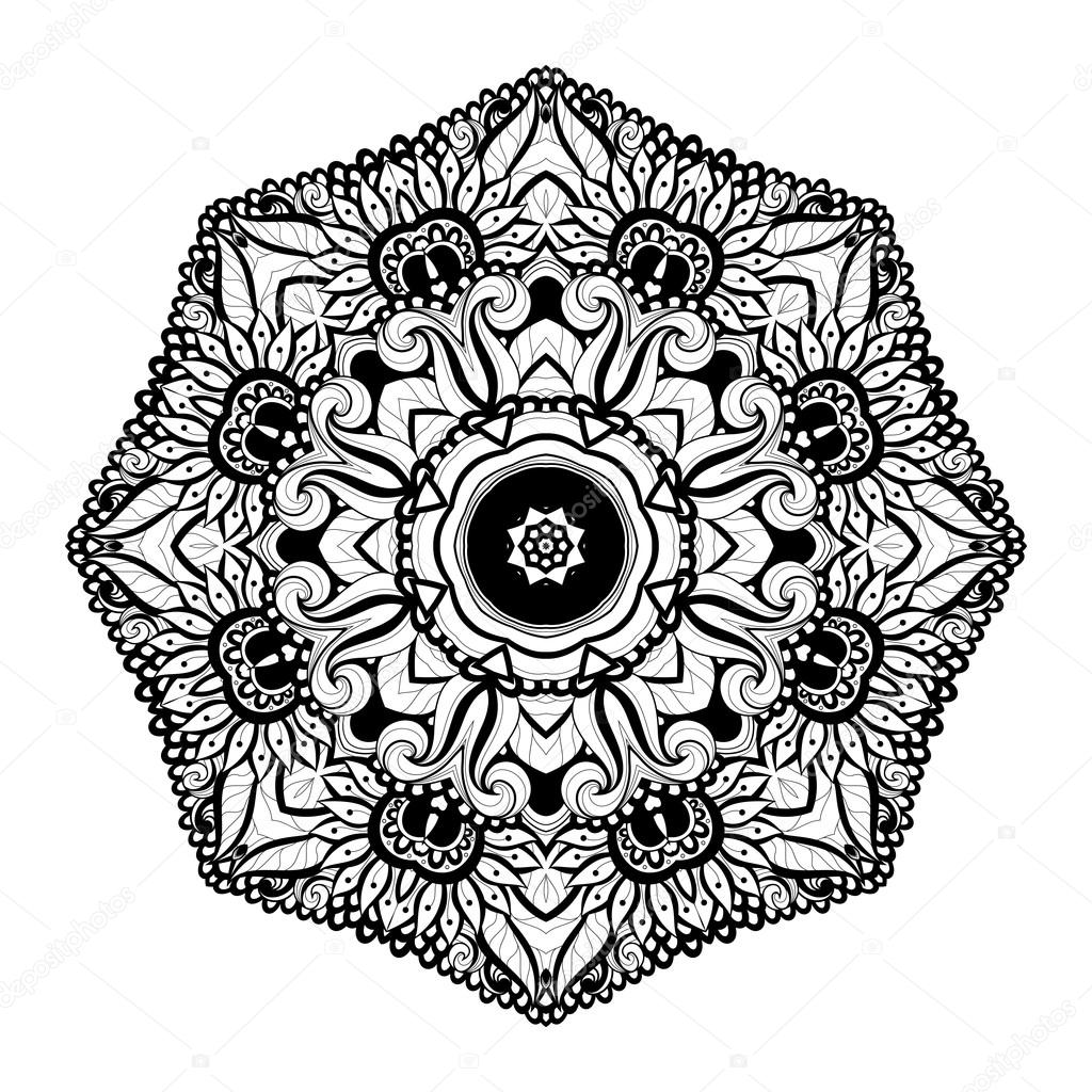 Beautiful Ornament Black Mandala