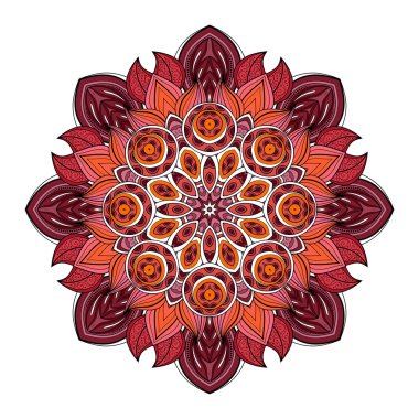 Güzel renkli kontur Mandala