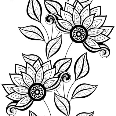 Soyut sorunsuz tek renkli çiçek desenli