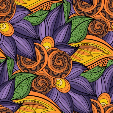 Soyut, dikişsiz çiçek deseni