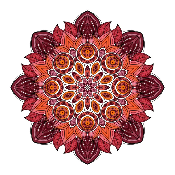 Schöne farbige Kontur Mandala — Stockvektor
