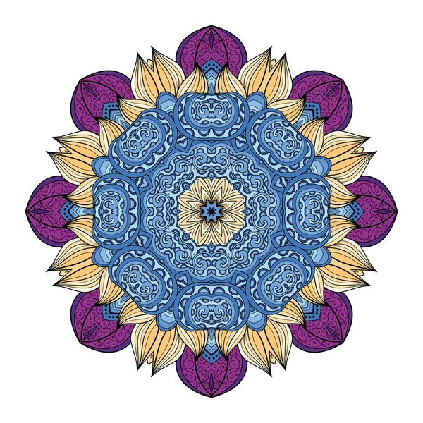 Mooie gekleurde Contour Mandala — Stockvector