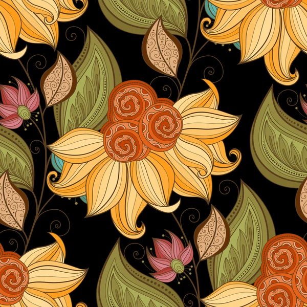 Patrón floral sin costura abstracto — Vector de stock